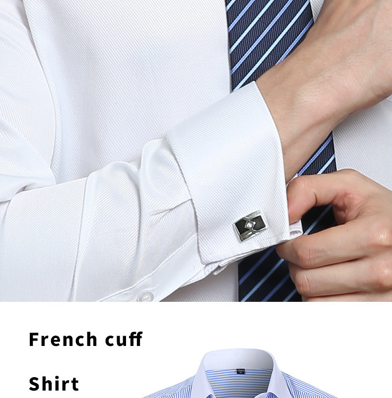 Cross-border Hot Sale Amazon Shirt Men's Casual Spring and Summer ebay Business Men's French Cufflinks plus size Men's Shirt
