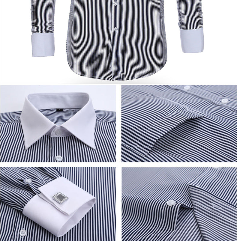 Cross-border Hot Sale Amazon Shirt Men's Casual Spring and Summer ebay Business Men's French Cufflinks plus size Men's Shirt