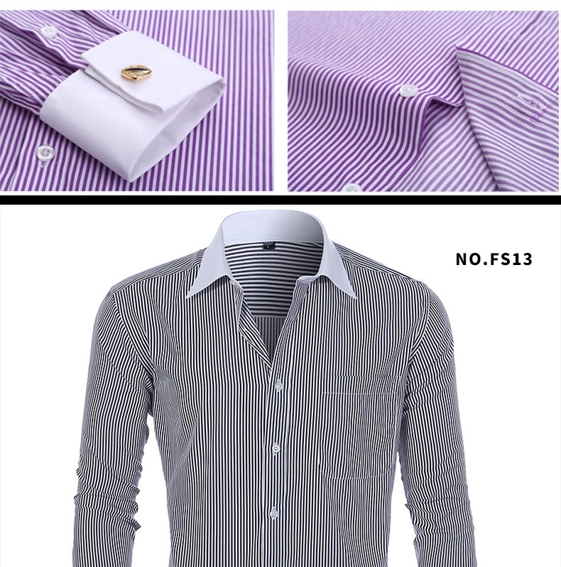 Cross-border Hot Sale Amazon Shirt Men's Casual Spring and Summer ebay Business Men's French Cufflinks plus size Men's Shirt