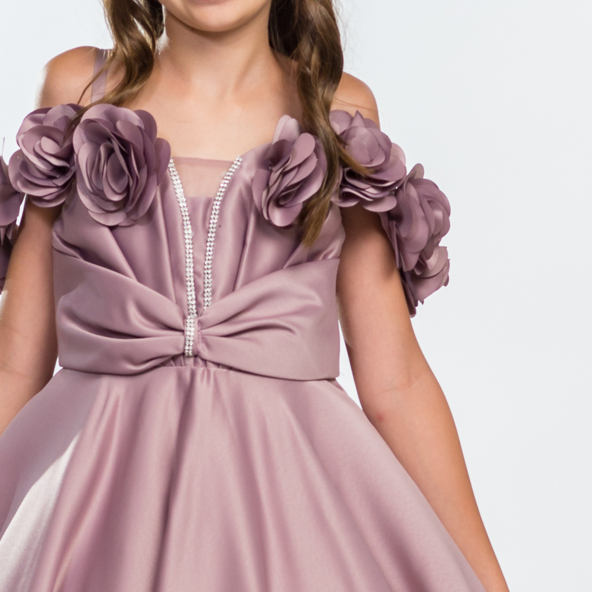 Robe Satinée Fille Miss Fashionista – Luxe & Élégance avec Jantes Amovibles | Girls Satin Formal Dress