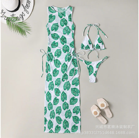Ensemble Bikini 3 Pièces Femme – Maillot de Bain Robe Longue | Women's 3-Piece Swimsuit Set