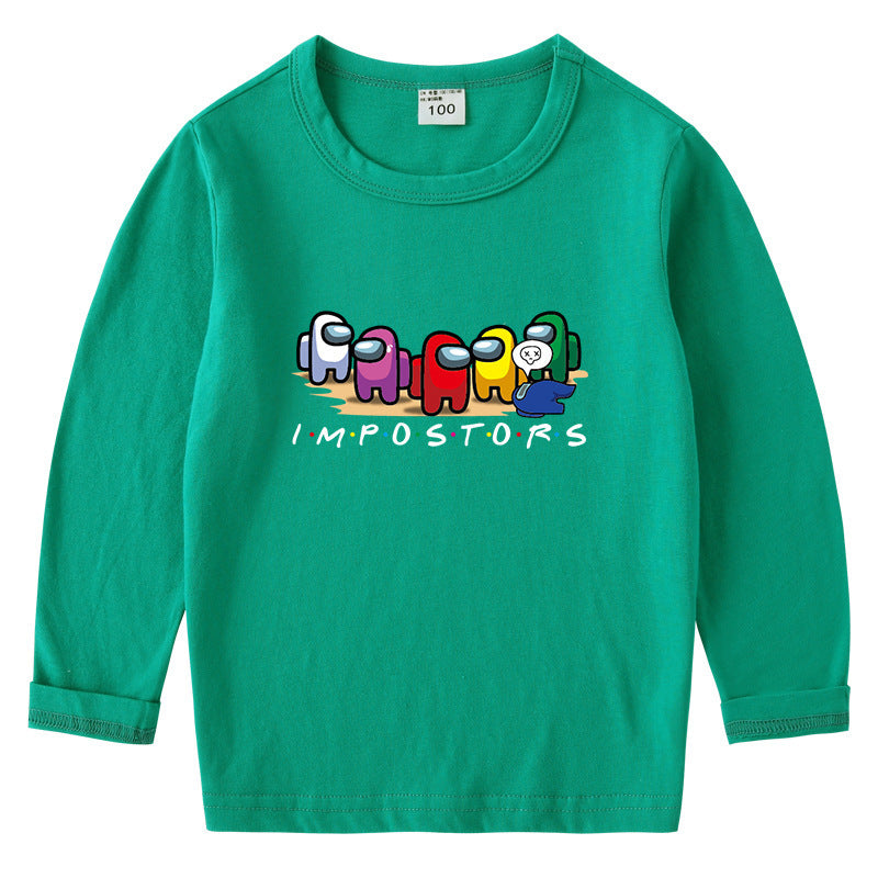 T-Shirt Coton Enfant Col Rond Manches Longues – Base Confortable | Children's Cotton Round Neck Long Sleeve Top