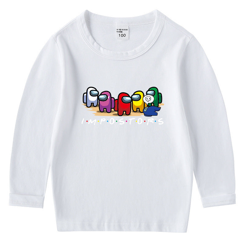 T-Shirt Coton Enfant Col Rond Manches Longues – Base Confortable | Children's Cotton Round Neck Long Sleeve Top