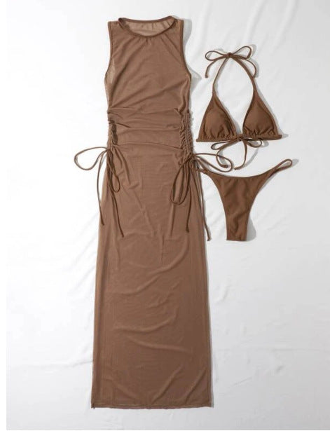 Ensemble Bikini 3 Pièces Femme – Maillot de Bain Robe Longue | Women's 3-Piece Swimsuit Set