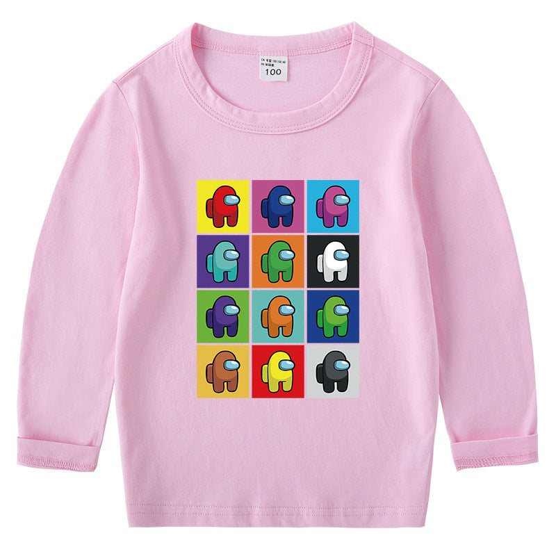 T-Shirt Coton Enfant Col Rond Manches Longues – Base Confortable | Children's Cotton Round Neck Long Sleeve Top