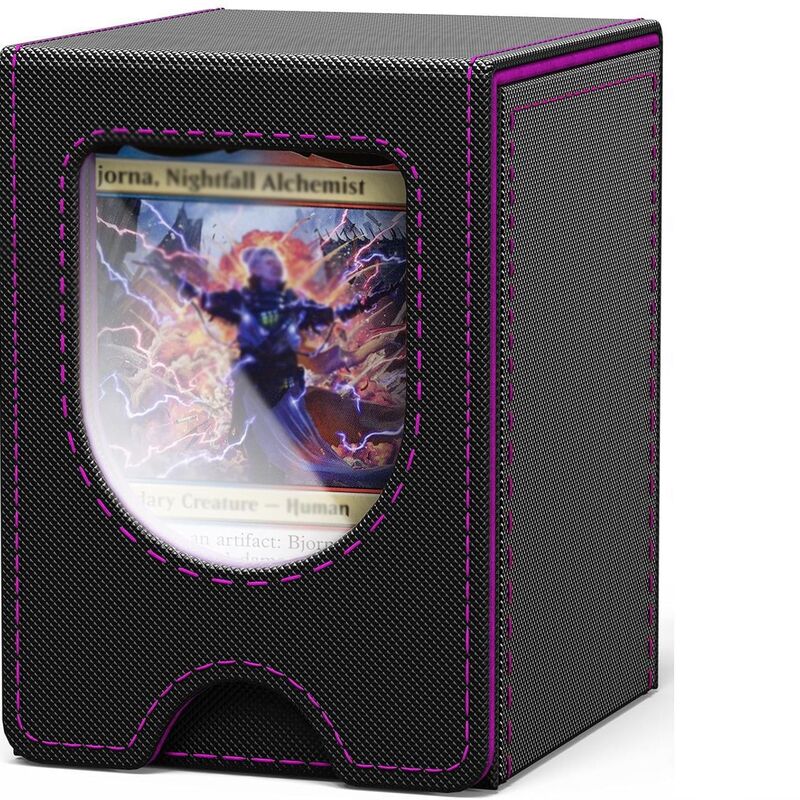 Boîte Rangement TCG Cuir 100+ Cartes avec Séparateurs – Organisateur Jeux de Cartes | Leather TCG Card Storage Box 100+ Capacity with Dividers