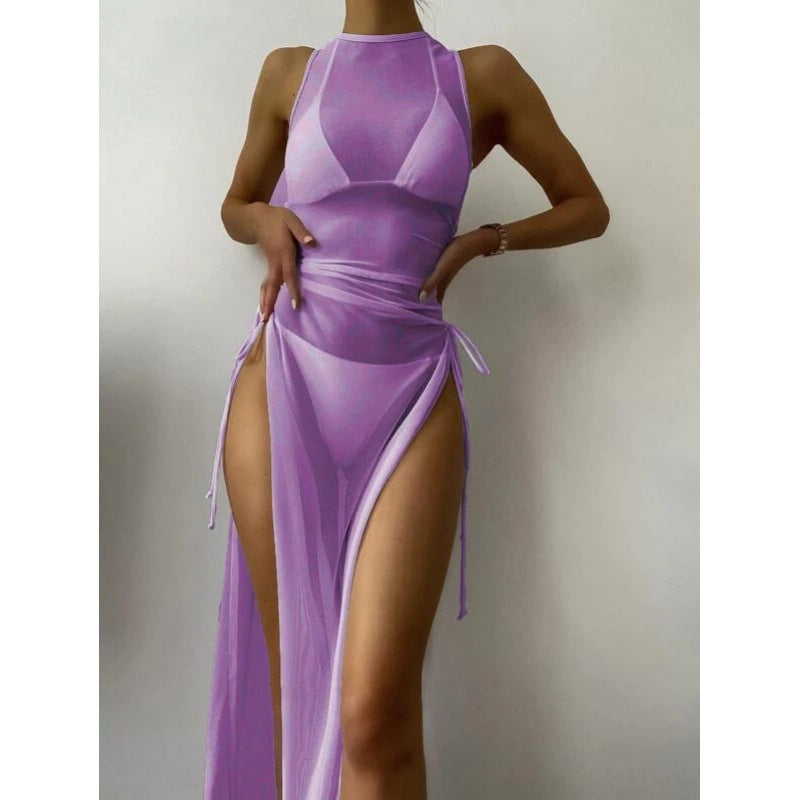 Ensemble Bikini 3 Pièces Femme – Maillot de Bain Robe Longue | Women's 3-Piece Swimsuit Set
