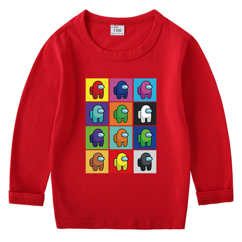T-Shirt Coton Enfant Col Rond Manches Longues – Base Confortable | Children's Cotton Round Neck Long Sleeve Top