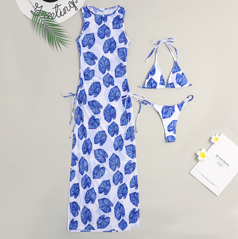 Ensemble Bikini 3 Pièces Femme – Maillot de Bain Robe Longue | Women's 3-Piece Swimsuit Set