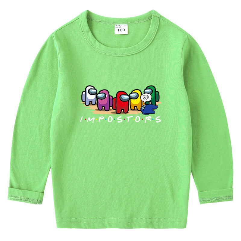 T-Shirt Coton Enfant Col Rond Manches Longues – Base Confortable | Children's Cotton Round Neck Long Sleeve Top