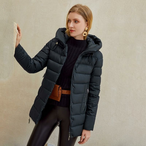 Manteau Femme Hiver à Capuche Coupe Décontractée | Women's Hooded Winter Parka Jacket