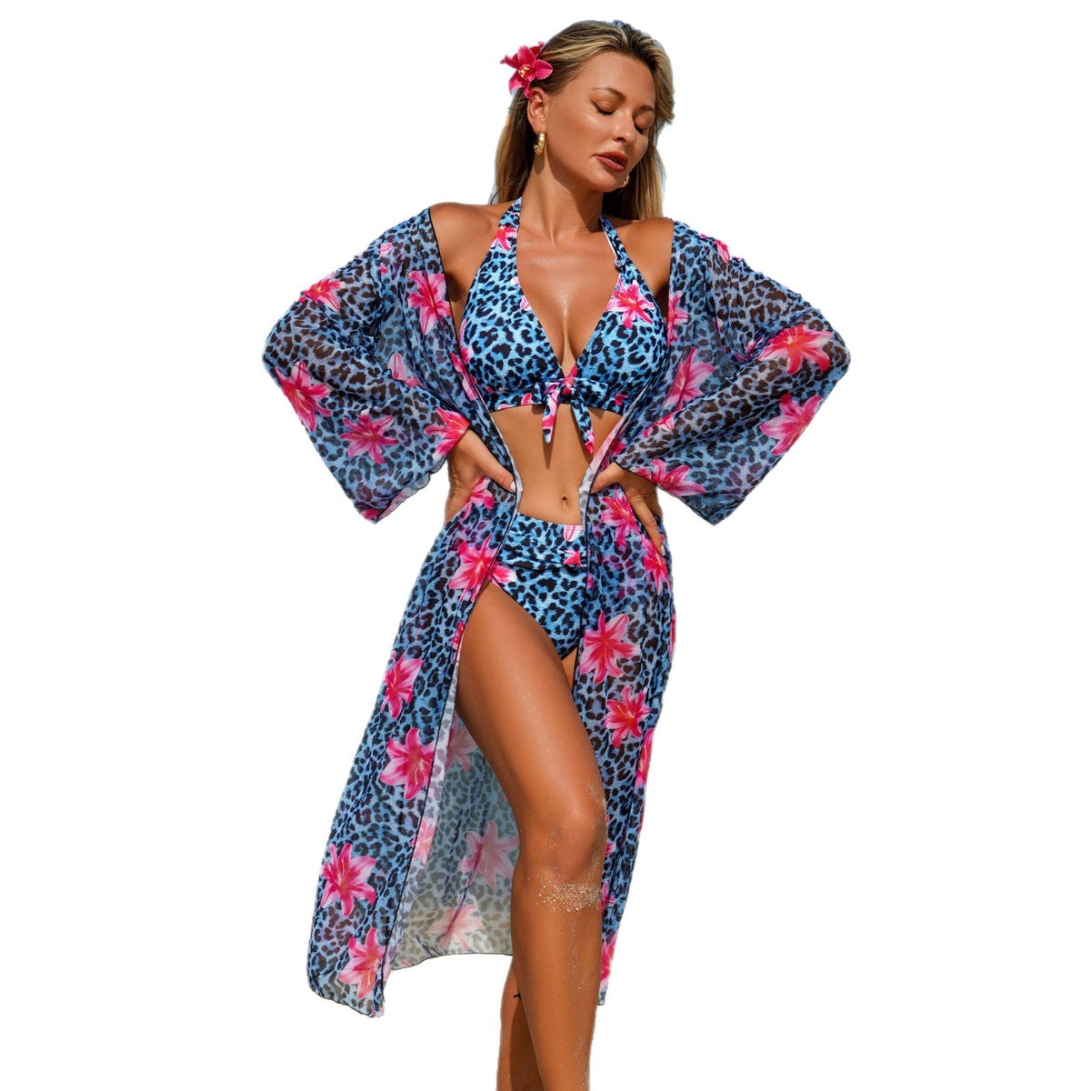 New Style Sexy Fashion Swimwear Three-Piece Set Multi-Color Printed Bikini