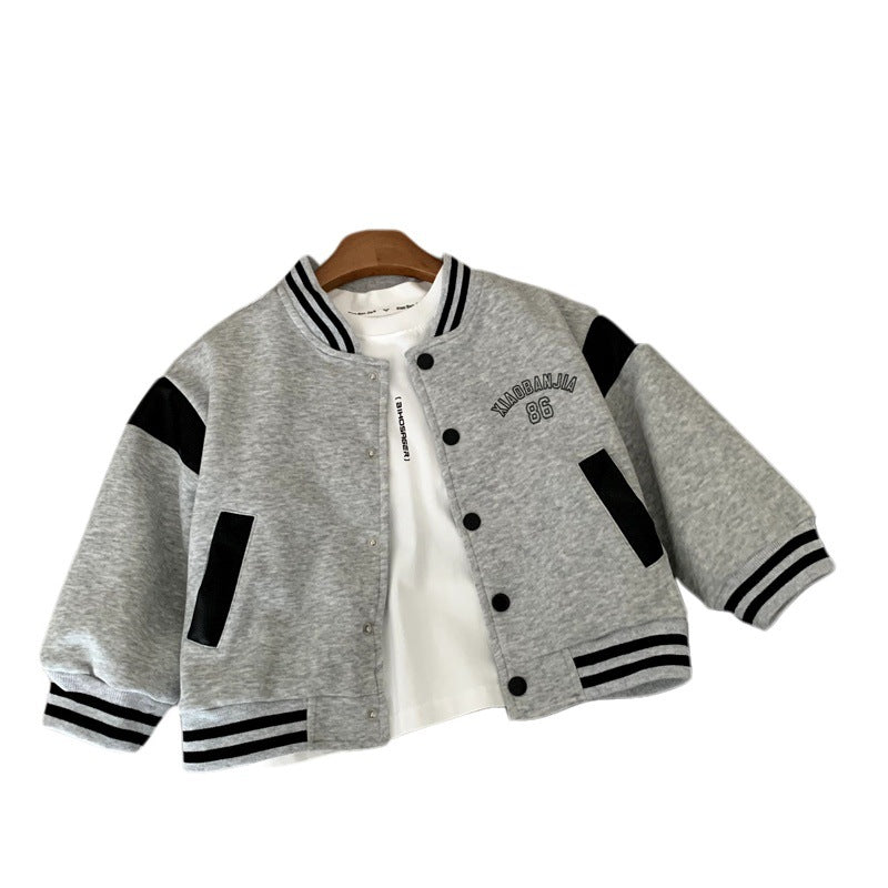 Manteau Bébé Garçon Style Baseball Automne – Veste Saison Confortable | Baby Boy Autumn Baseball Jersey Coat