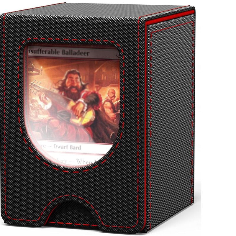 Boîte Rangement TCG Cuir 100+ Cartes avec Séparateurs – Organisateur Jeux de Cartes | Leather TCG Card Storage Box 100+ Capacity with Dividers