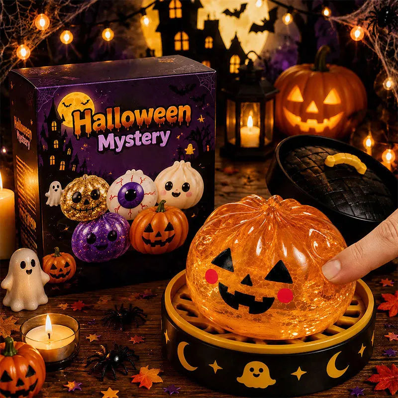 5.5cm/10cm Halloween Ghost Dumpling Pressure Squishies Slow Rising Stress Relief Fidget Toy for Kids Adults Anti-Anxiety Gift