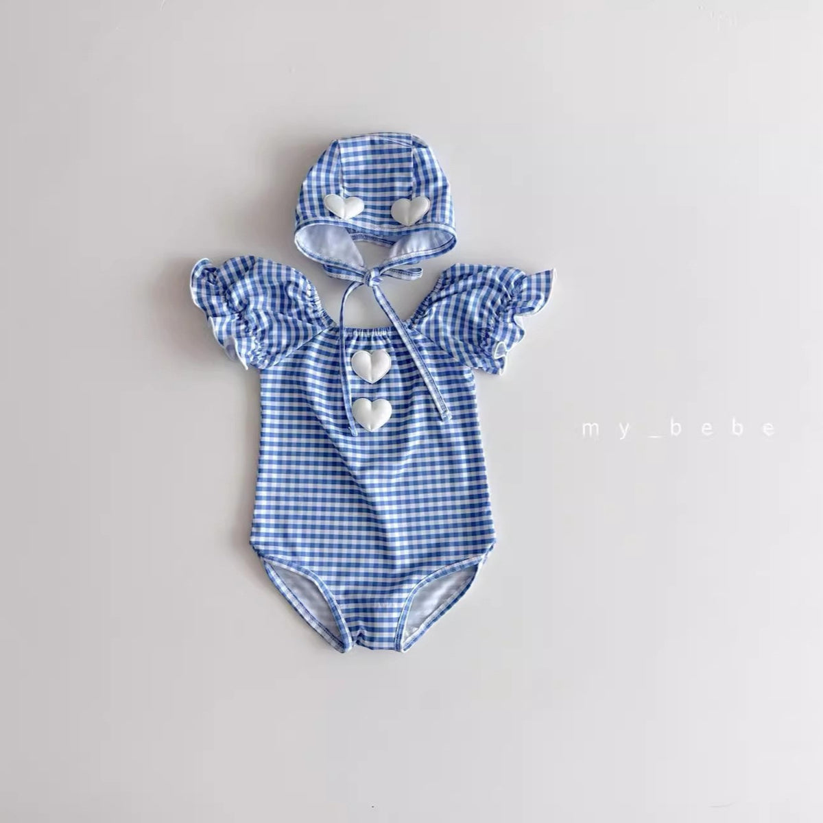 One-piece checkered swimsuit