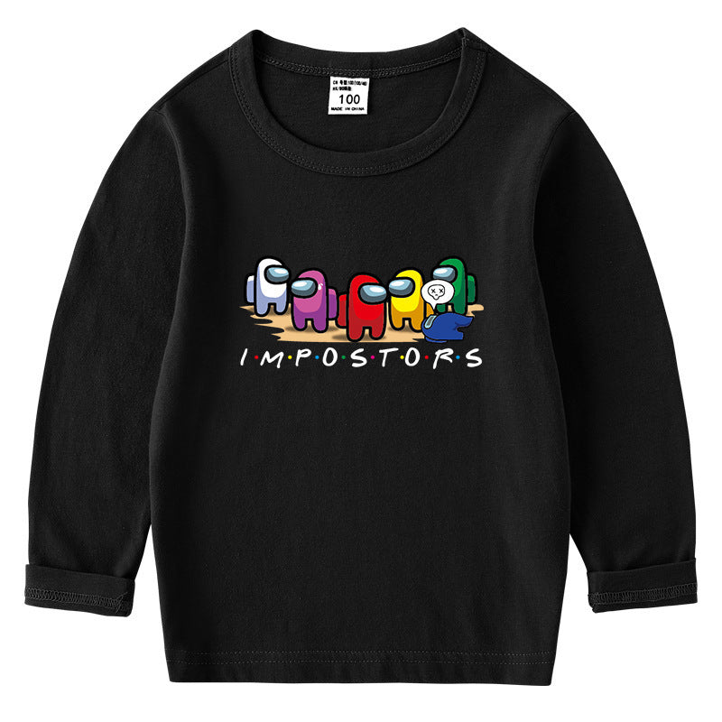 T-Shirt Coton Enfant Col Rond Manches Longues – Base Confortable | Children's Cotton Round Neck Long Sleeve Top