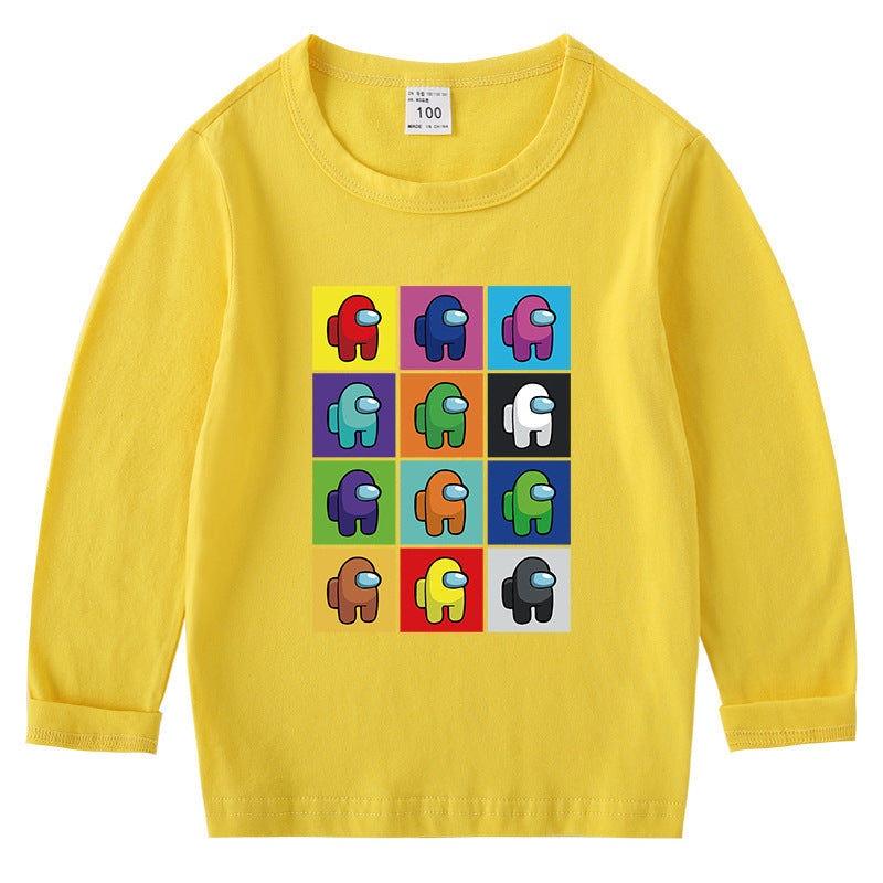 T-Shirt Coton Enfant Col Rond Manches Longues – Base Confortable | Children's Cotton Round Neck Long Sleeve Top