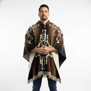 Four Winds hummingbirds Hand Made Wool Poncho
