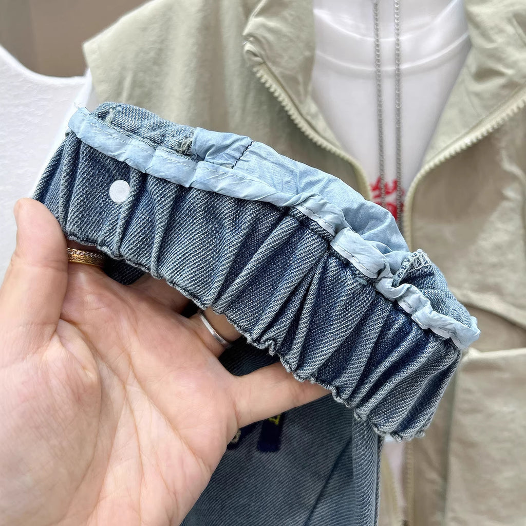 Casual Washed Denim Shorts for Boys Kids Summer Cotton Pants Mid-Length Five-Quarter Pants Wholesale