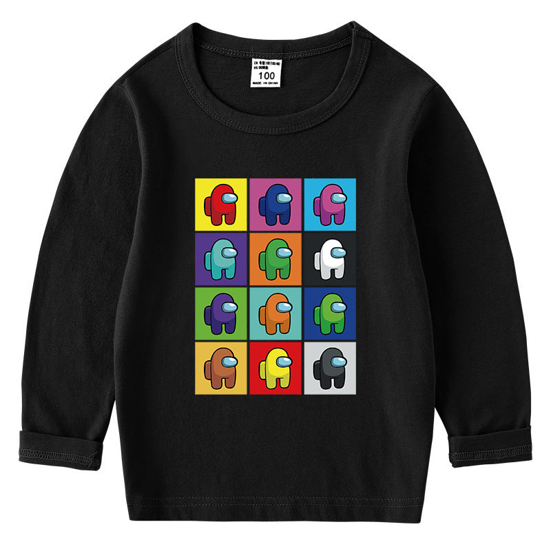 T-Shirt Coton Enfant Col Rond Manches Longues – Base Confortable | Children's Cotton Round Neck Long Sleeve Top