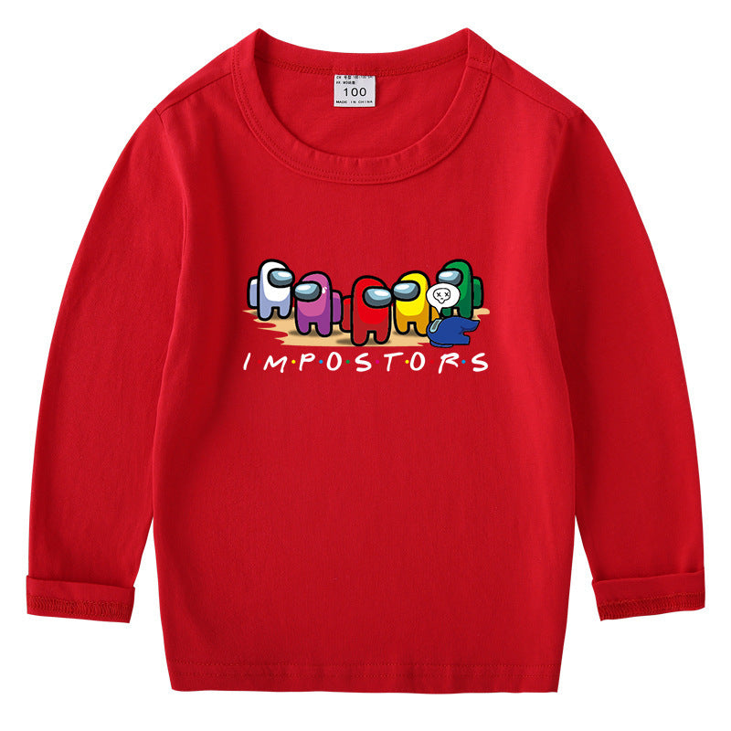 T-Shirt Coton Enfant Col Rond Manches Longues – Base Confortable | Children's Cotton Round Neck Long Sleeve Top
