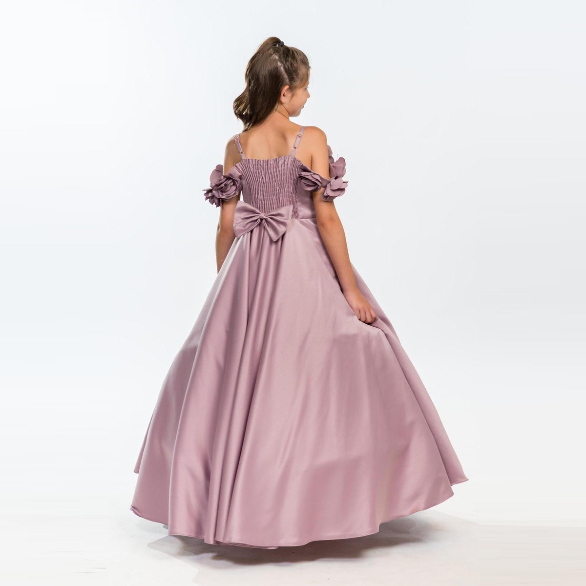 Robe Satinée Fille Miss Fashionista – Luxe & Élégance avec Jantes Amovibles | Girls Satin Formal Dress