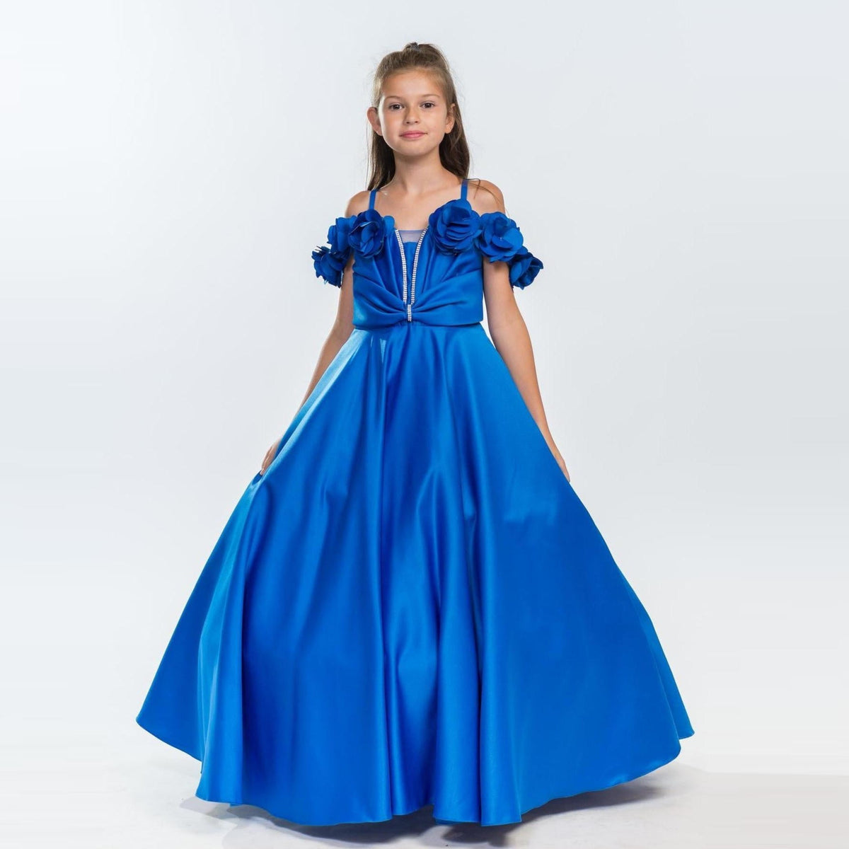 Robe Satinée Fille Miss Fashionista – Luxe & Élégance avec Jantes Amovibles | Girls Satin Formal Dress