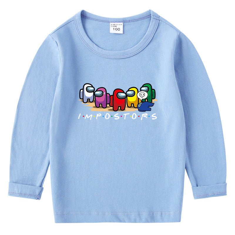 T-Shirt Coton Enfant Col Rond Manches Longues – Base Confortable | Children's Cotton Round Neck Long Sleeve Top