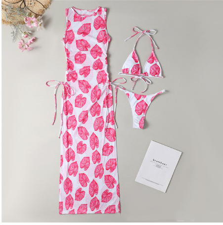 Ensemble Bikini 3 Pièces Femme – Maillot de Bain Robe Longue | Women's 3-Piece Swimsuit Set