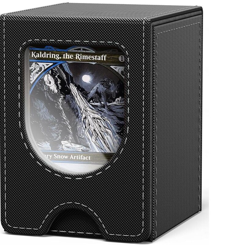 Boîte Rangement TCG Cuir 100+ Cartes avec Séparateurs – Organisateur Jeux de Cartes | Leather TCG Card Storage Box 100+ Capacity with Dividers