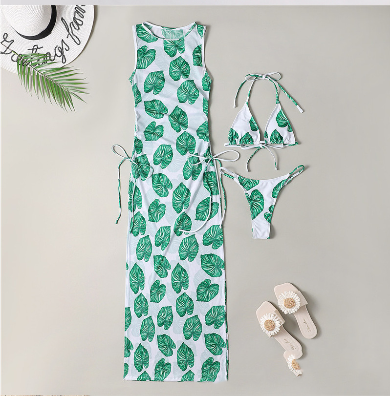 Ensemble Bikini 3 Pièces Femme – Maillot de Bain Robe Longue | Women's 3-Piece Swimsuit Set
