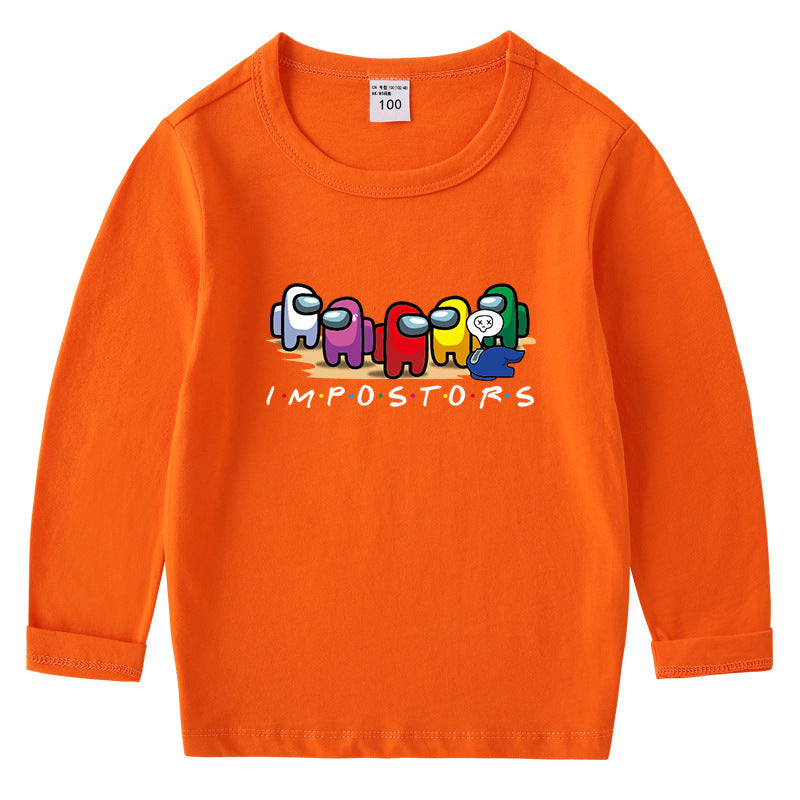 T-Shirt Coton Enfant Col Rond Manches Longues – Base Confortable | Children's Cotton Round Neck Long Sleeve Top