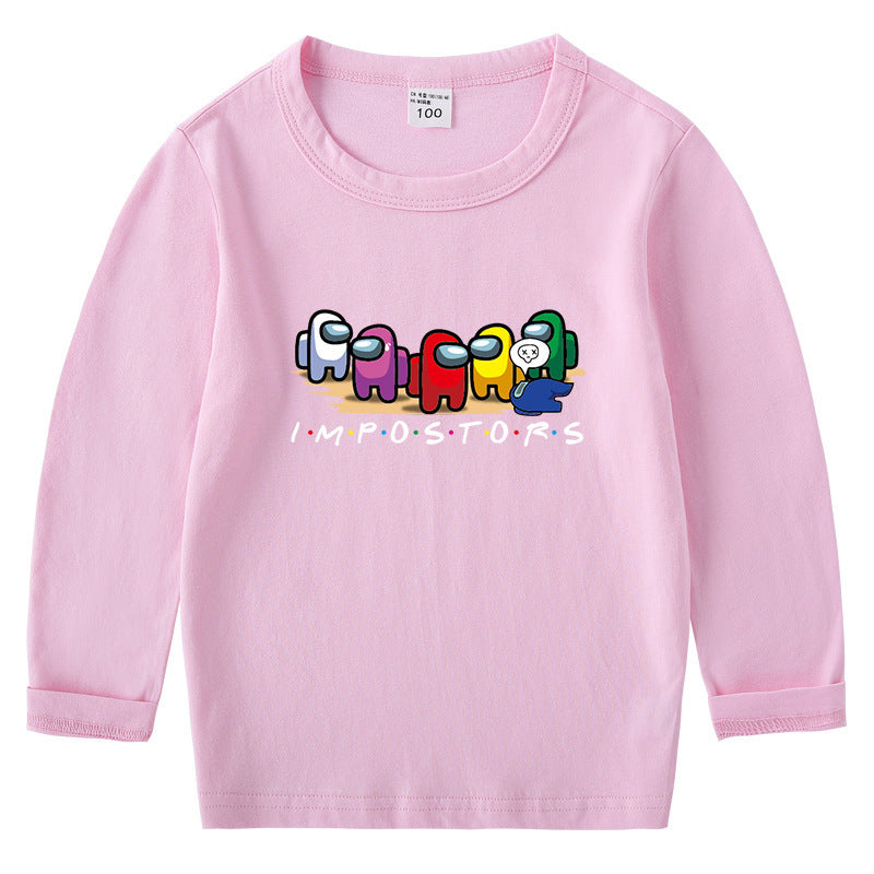 T-Shirt Coton Enfant Col Rond Manches Longues – Base Confortable | Children's Cotton Round Neck Long Sleeve Top