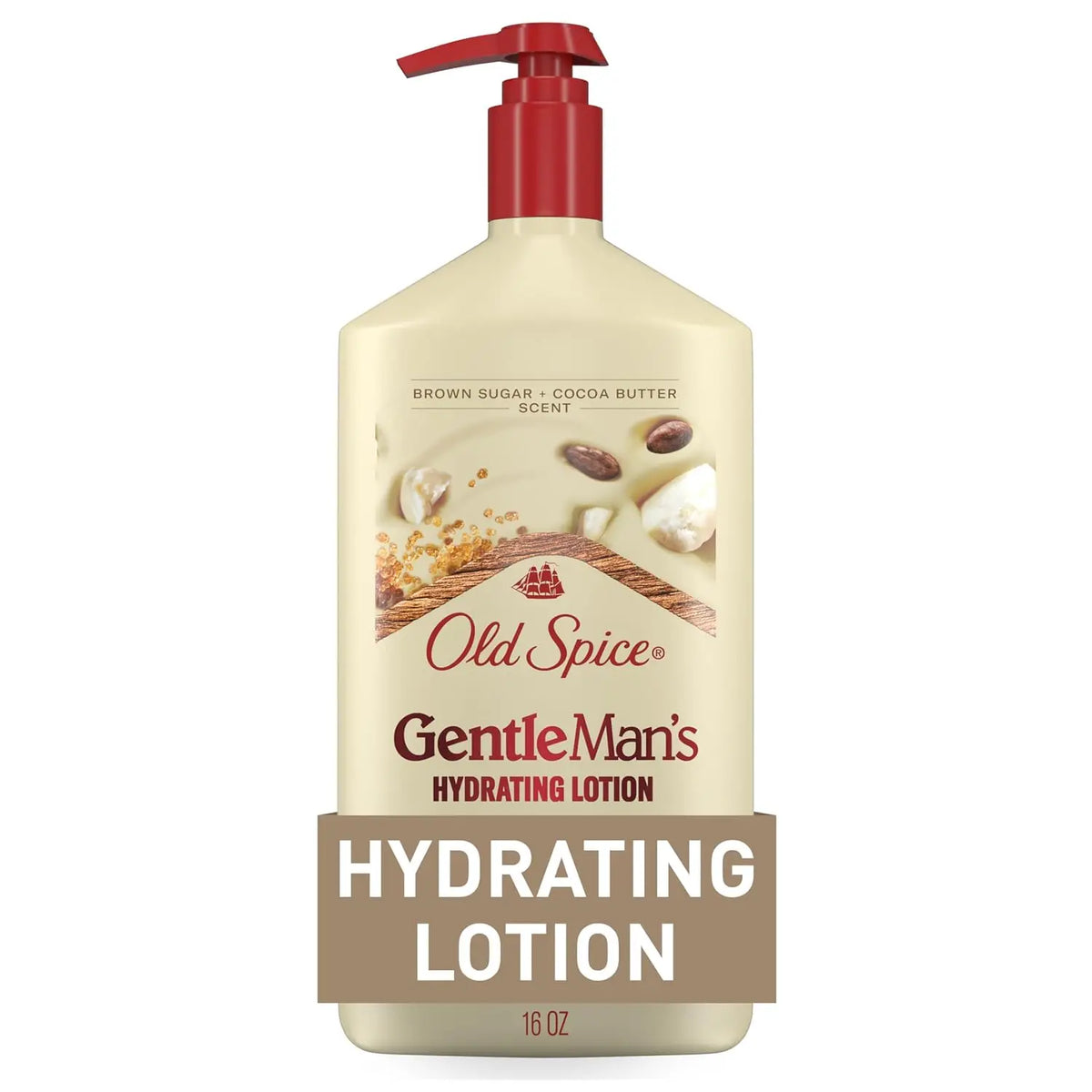 Old Spice GentleMan's Hydrating Lotion 16 Oz Brown Sugar Cocoa Butter Scent