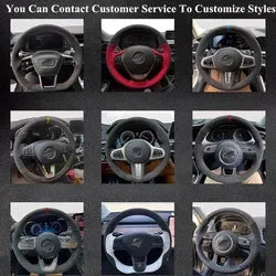Hand-Stitched Non-Slip Soft Black Suede Steering Wheel Cover for Mazda MX-5 Miata 2009-2013 RX-8 CX-7 2007-2009