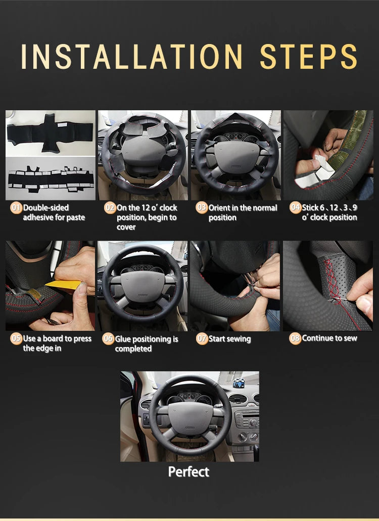 Custom Hand Stitching Steering Wheel Cover for Mazda MX-5 2009-2013 RX-8 2009-2013 CX-7 CX7 2007-2009 Car Steering Wheel Covers