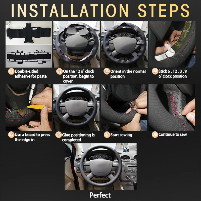 Custom Car Steering Wheel Cover for Mazda MX-5 2009-2013 RX-8 2009-2013 CX-7 CX7 2007-2009 Auto Interior Accessories Car-styling