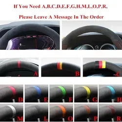 Hand-Stitched Non-Slip Soft Black Suede Steering Wheel Cover for Mazda MX-5 Miata 2009-2013 RX-8 CX-7 2007-2009