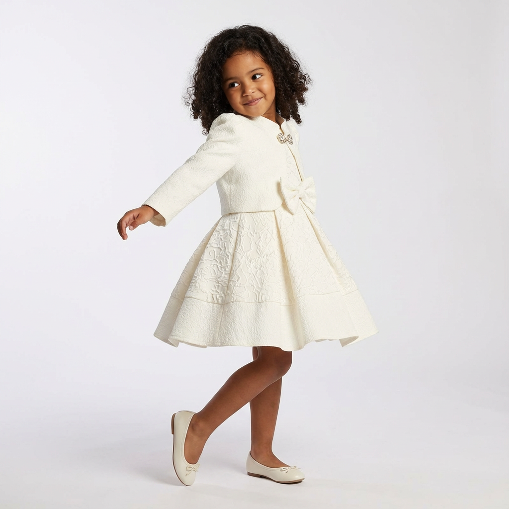 Ensemble Robe & Boléro Fille Belle Tradition – Élégance Intemporelle | Girls Bolero Dress Set