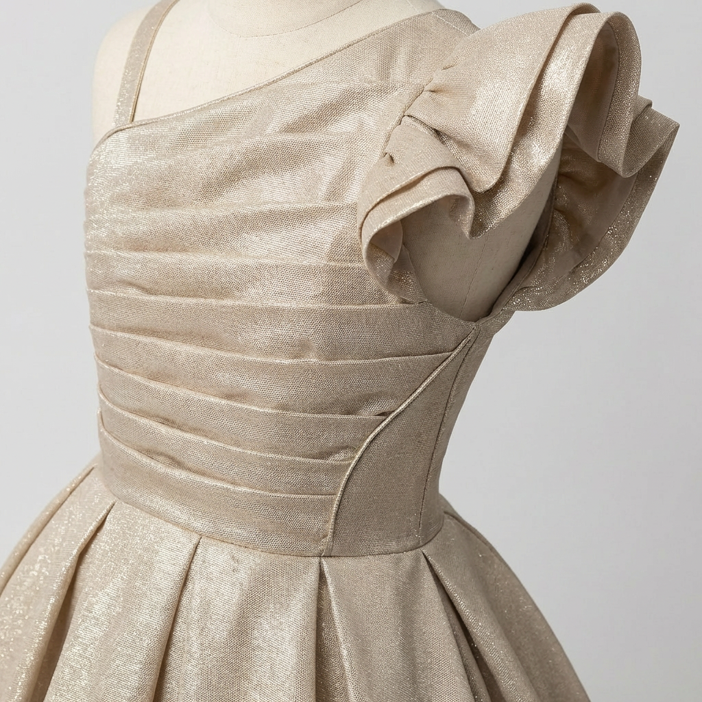 Robe de Cérémonie Fille Arena – Une Épaule Champagne | Arena Girls Formal One-Shoulder Dress