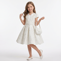 Robe Fille Aix – Élégance Française Blanc Cassé Floral | Aix Girls Elegant Off-White Floral Dress
