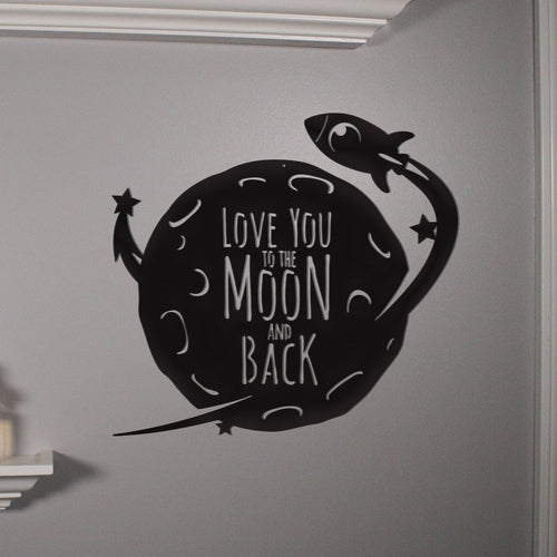 Décoration Murale Métal « Moon and Back » – Art Mural Fusée Design | Moon and Back Rocket Metal Wall Art Decor