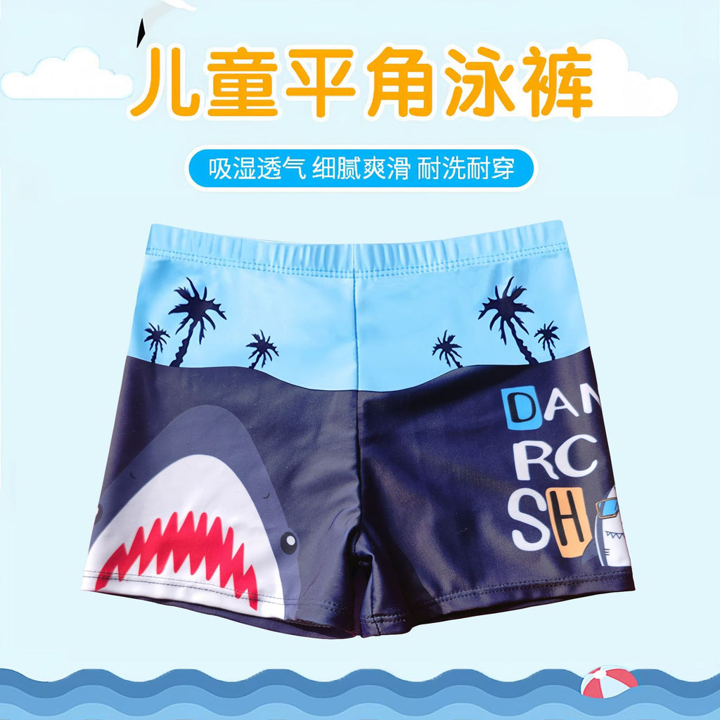 Maillot de Bain Garçon Imprimé Cartoon – Séchage Rapide S/M/L | Boys Cartoon Print Swim Trunks Quick-Dry