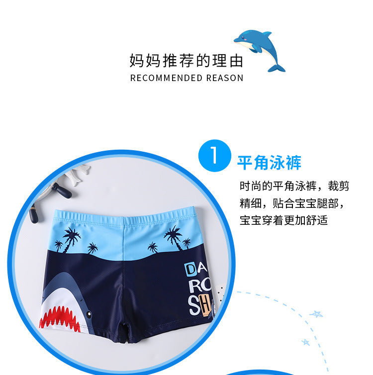 Maillot de Bain Garçon Imprimé Cartoon – Séchage Rapide S/M/L | Boys Cartoon Print Swim Trunks Quick-Dry