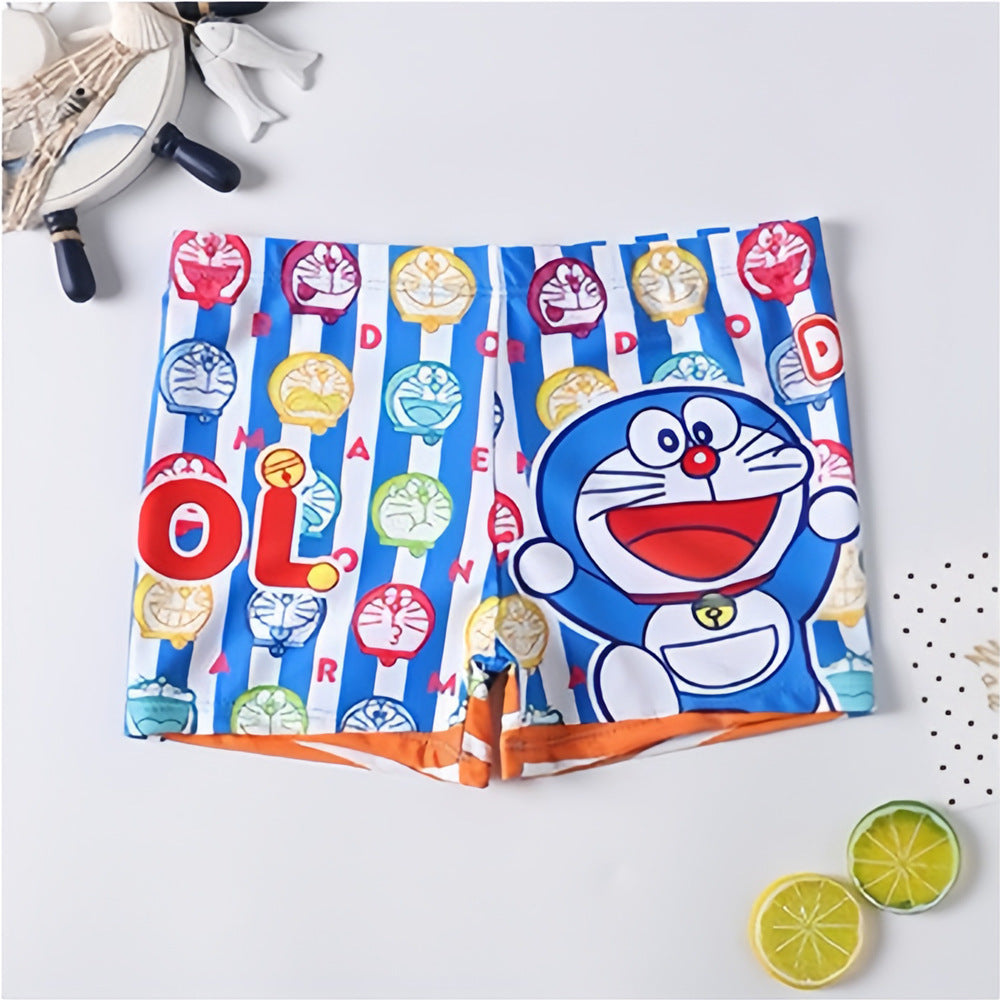 Maillot de Bain Garçon Imprimé Cartoon – Séchage Rapide S/M/L | Boys Cartoon Print Swim Trunks Quick-Dry