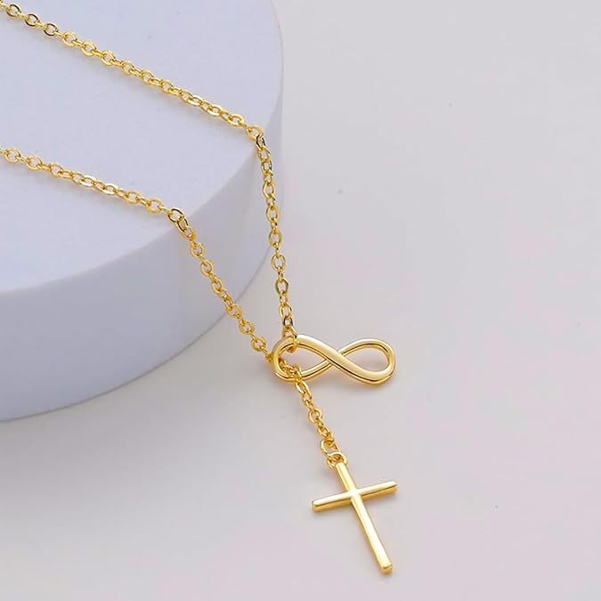 Cross-border Explosions Simple 8-character Cross Necklace Jewelry European and American Women's Fashion Explosions Clavicle Chain