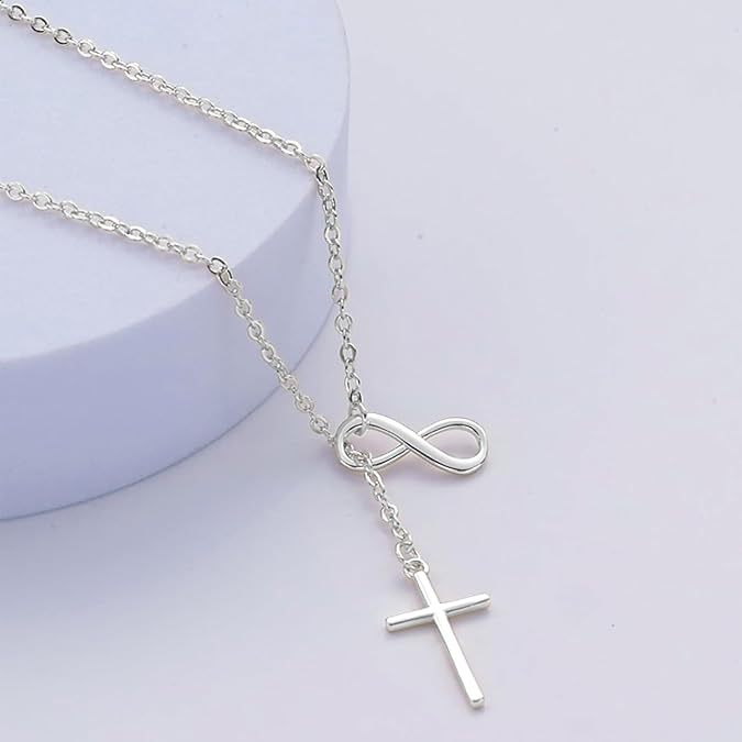 Cross-border Explosions Simple 8-character Cross Necklace Jewelry European and American Women's Fashion Explosions Clavicle Chain