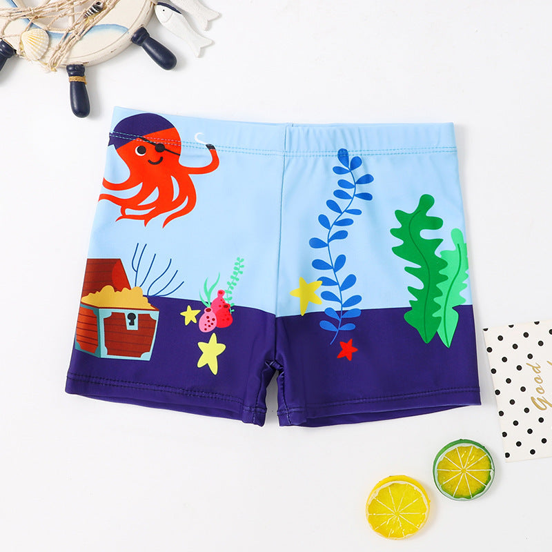 Maillot de Bain Garçon Imprimé Cartoon – Séchage Rapide S/M/L | Boys Cartoon Print Swim Trunks Quick-Dry