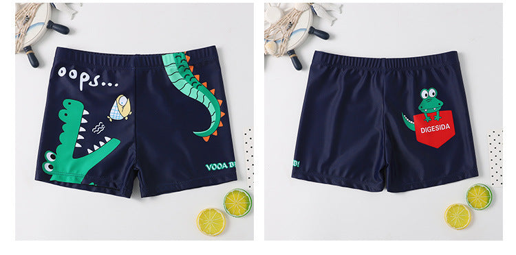 Maillot de Bain Garçon Imprimé Cartoon – Séchage Rapide S/M/L | Boys Cartoon Print Swim Trunks Quick-Dry